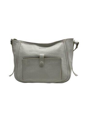 Mancini White Leather Crossbody Bag